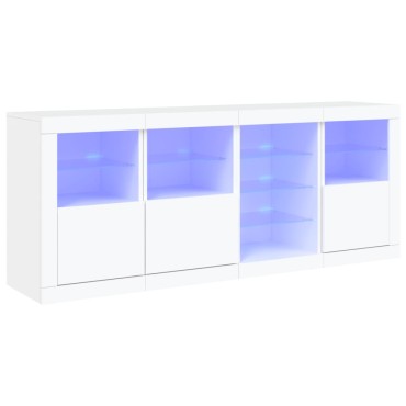 vidaXL Μπουφές με Φώτα LED Λευκός 164x37x67cm 1 τεμ.
