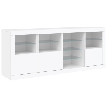 vidaXL Μπουφές με Φώτα LED Λευκός 164x37x67cm 1 τεμ.