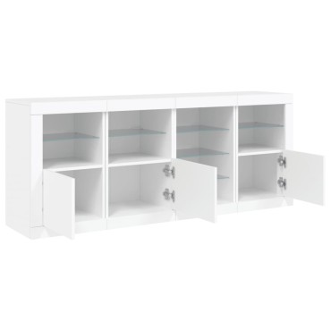 vidaXL Μπουφές με Φώτα LED Λευκός 164x37x67cm 1 τεμ.