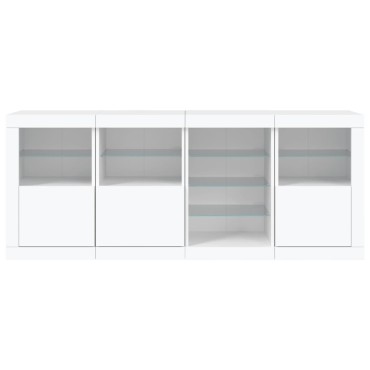 vidaXL Μπουφές με Φώτα LED Λευκός 164x37x67cm 1 τεμ.