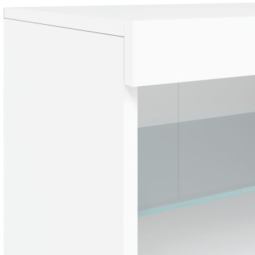 vidaXL Μπουφές με LED Λευκός 123x37x67cm 1 τεμ.