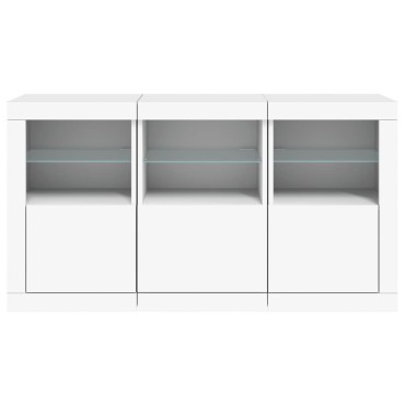 vidaXL Μπουφές με LED Λευκός 123x37x67cm 1 τεμ.
