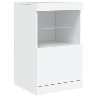 vidaXL Μπουφές με LED Λευκός 123x37x67cm 1 τεμ.