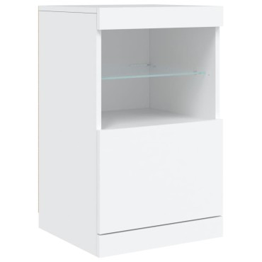 vidaXL Μπουφές με Φώτα LED Λευκός 41x37x67cm 1 τεμ.