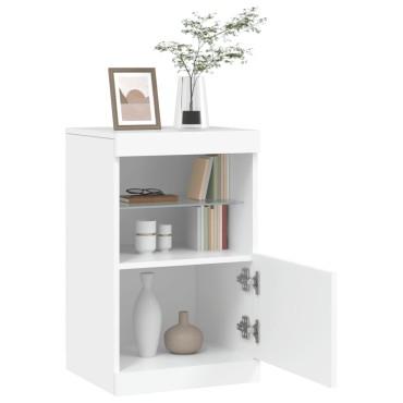 vidaXL Μπουφές με Φώτα LED Λευκός 41x37x67cm 1 τεμ.