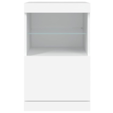 vidaXL Μπουφές με Φώτα LED Λευκός 41x37x67cm 1 τεμ.