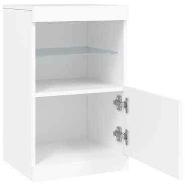 vidaXL Μπουφές με Φώτα LED Λευκός 41x37x67cm 1 τεμ.