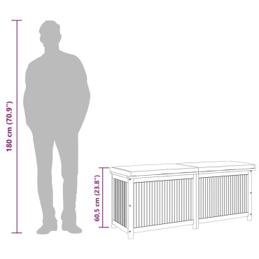 vidaXL Κουτί Μαξιλαριών Εξ. Χώρου 150x50x60,5cm Μασίφ Ξύλο Ελάτης