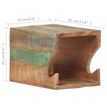 vidaXL Βάση Ποδηλάτου Επιτοίχια 35x25x25 εκ. Μασίφ Ανακυκλωμένο Ξύλο