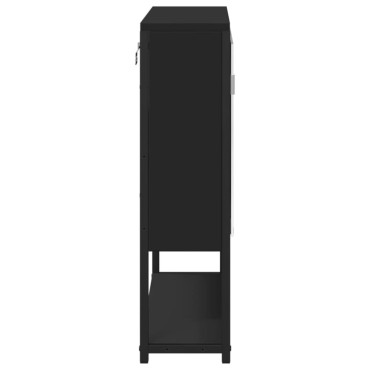 vidaXL Καθρέφτης Μπάνιου με Ντουλάπι Μαύρος 60x16x60cm Επεξ. Ξύλο 1 τεμ.