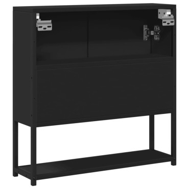 vidaXL Καθρέφτης Μπάνιου με Ντουλάπι Μαύρος 60x16x60cm Επεξ. Ξύλο 1 τεμ.