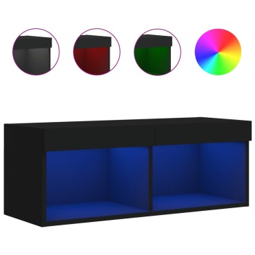 vidaXL Έπιπλο Τηλεόρασης με LED Μαύρο 80x30x30cm