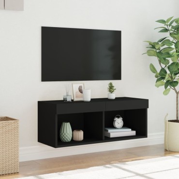 vidaXL Έπιπλο Τηλεόρασης με LED Μαύρο 80x30x30cm