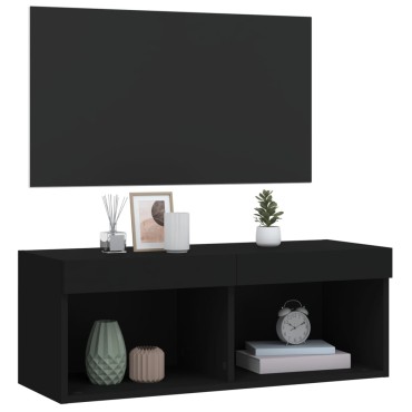 vidaXL Έπιπλο Τηλεόρασης με LED Μαύρο 80x30x30cm