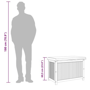 vidaXL Κουτί Μαξιλαριών Εξ. Χώρου 90x50x60,5cm Μασίφ Ξύλο Ακακίας