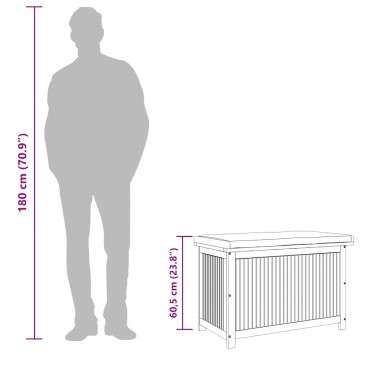 vidaXL Κουτί Μαξιλαριών Εξ. Χώρου 90x50x60,5cm Μασίφ Ξύλο Ακακίας
