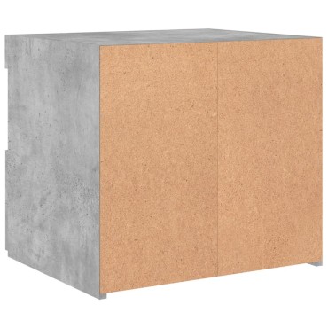vidaXL Κομοδίνο με Φώτα LED Γκρι Σκυροδέματος 50x40x45cm 1 τεμ.