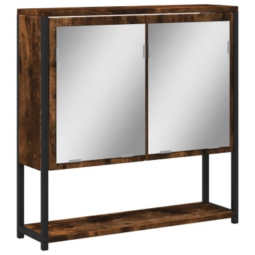 vidaXL Ντουλάπι Μπάνιου Καπνιστή Δρυς 60x16x60cm Επεξεργασμένο Ξύλο 1 τεμ.
