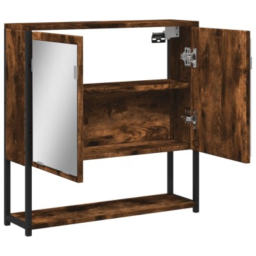 vidaXL Ντουλάπι Μπάνιου Καπνιστή Δρυς 60x16x60cm Επεξεργασμένο Ξύλο 1 τεμ.