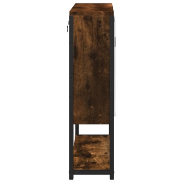 vidaXL Ντουλάπι Μπάνιου Καπνιστή Δρυς 60x16x60cm Επεξεργασμένο Ξύλο 1 τεμ.