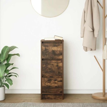 vidaXL Sideboard Καπνιστή δρυς 29,5x34x76cm Κατασκευασμένο ξύλο 1 τεμ.