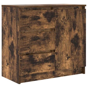 vidaXL Συρταριέρα με Συρτάρια Καπνιστή Δρυς 71x35x65cm Επεξ. Ξύλο 1 τεμ.