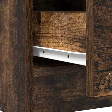 vidaXL Συρταριέρα με Συρτάρια Καπνιστή Δρυς 71x35x65cm Επεξ. Ξύλο 1 τεμ.