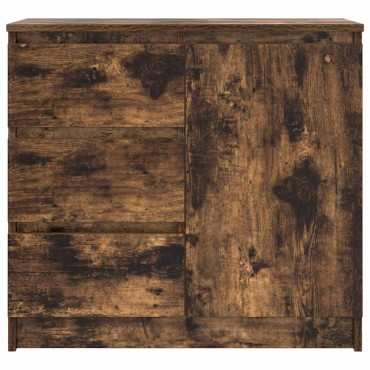 vidaXL Συρταριέρα με Συρτάρια Καπνιστή Δρυς 71x35x65cm Επεξ. Ξύλο 1 τεμ.
