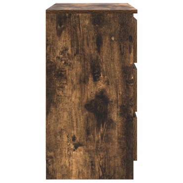 vidaXL Συρταριέρα με Συρτάρια Καπνιστή Δρυς 71x35x65cm Επεξ. Ξύλο 1 τεμ.
