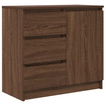 vidaXL Συρταριέρα με Συρτάρια καφέ δρυς 71x35x65cm Επεξ. Ξύλο 1 τεμ.
