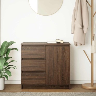 vidaXL Συρταριέρα με Συρτάρια καφέ δρυς 71x35x65cm Επεξ. Ξύλο 1 τεμ.