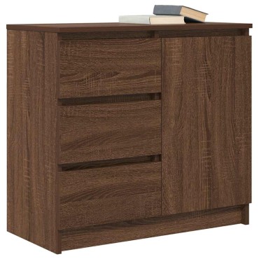vidaXL Συρταριέρα με Συρτάρια καφέ δρυς 71x35x65cm Επεξ. Ξύλο 1 τεμ.