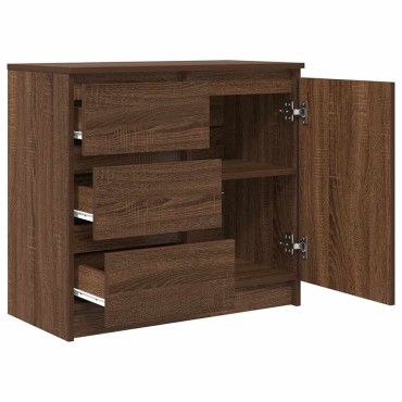 vidaXL Συρταριέρα με Συρτάρια καφέ δρυς 71x35x65cm Επεξ. Ξύλο 1 τεμ.