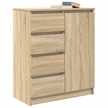 vidaXL Συρταριέρα με Συρτάρια Sonoma Δρυς 71x35x84cm από Επεξ. Ξύλο 1 τεμ.
