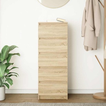 vidaXL Συρταριέρα με Συρτάρια Sonoma Δρυς 37,5x35x99cm από Επεξ. Ξύλο 1 τεμ.