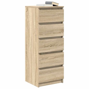 vidaXL Συρταριέρα με Συρτάρια Sonoma Δρυς 37,5x35x99cm από Επεξ. Ξύλο 1 τεμ.
