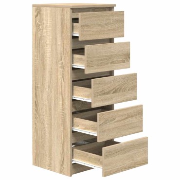 vidaXL Συρταριέρα με Συρτάρια Sonoma Δρυς 37,5x35x99cm από Επεξ. Ξύλο 1 τεμ.