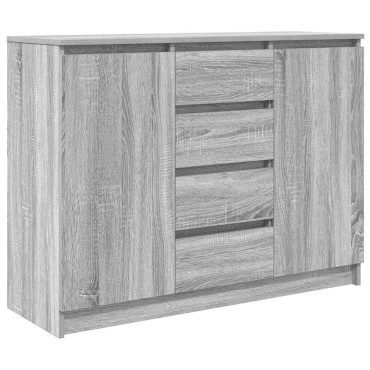 vidaXL Συρταριέρα με Συρτάρια Γκρι Sonoma 100,5x35x76cm Επεξ. Ξύλο 1 τεμ.