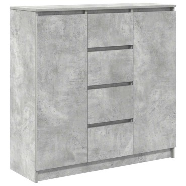 vidaXL Συρταριέρα με Συρτάρια Γκρι Σκυρ. 100,5x35x98,5cm Επεξ. Ξύλο 1 τεμ.