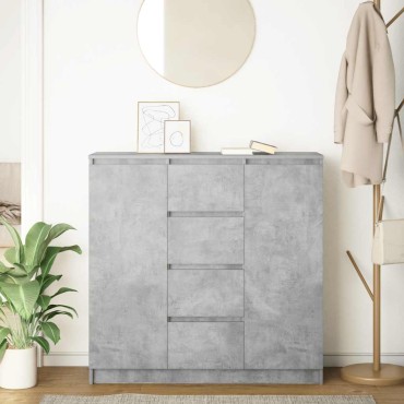 vidaXL Συρταριέρα με Συρτάρια Γκρι Σκυρ. 100,5x35x98,5cm Επεξ. Ξύλο 1 τεμ.