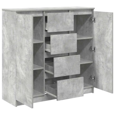 vidaXL Συρταριέρα με Συρτάρια Γκρι Σκυρ. 100,5x35x98,5cm Επεξ. Ξύλο 1 τεμ.