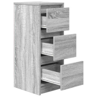 vidaXL Sideboard Γκρι Sonoma 29,5x34x76cm Ξύλινο μηχανουργικό ξύλο 1 τεμ.