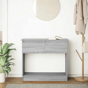 vidaXL Τραπέζι κονσόλας με συρτάρια Γκρι Sonoma 85,5x38,5x74,5cm 1 τεμ.