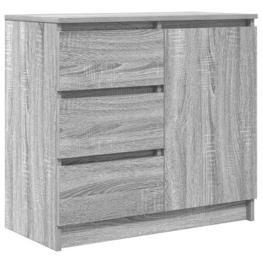 vidaXL Συρταριέρα με Συρτάρια Γκρι Sonoma 71x35x65cm από Επεξ. Ξύλο 1 τεμ.