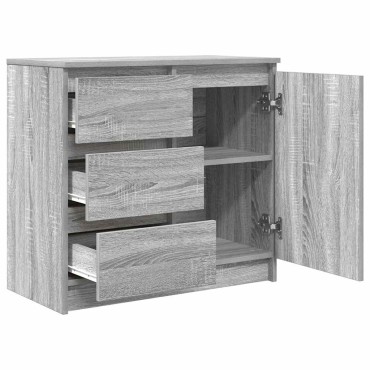 vidaXL Συρταριέρα με Συρτάρια Γκρι Sonoma 71x35x65cm από Επεξ. Ξύλο 1 τεμ.