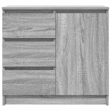 vidaXL Συρταριέρα με Συρτάρια Γκρι Sonoma 71x35x65cm από Επεξ. Ξύλο 1 τεμ.