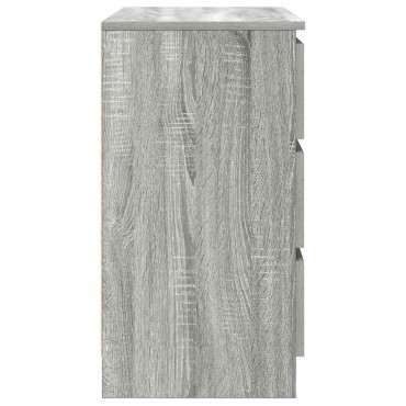 vidaXL Συρταριέρα με Συρτάρια Γκρι Sonoma 71x35x65cm από Επεξ. Ξύλο 1 τεμ.