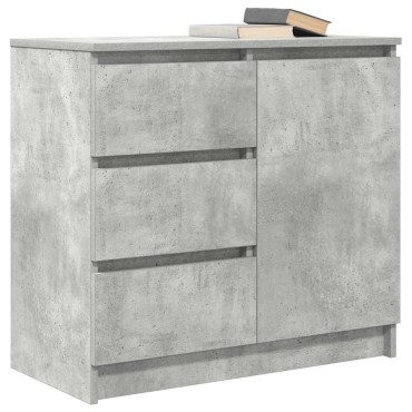 vidaXL Συρταριέρα με Συρτάρια Γκρι Σκυρ. 71x35x65cm από Επεξ. Ξύλο 1 τεμ.