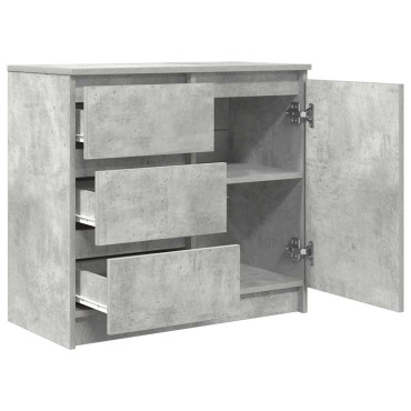 vidaXL Συρταριέρα με Συρτάρια Γκρι Σκυρ. 71x35x65cm από Επεξ. Ξύλο 1 τεμ.