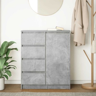 vidaXL Συρταριέρα με Συρτάρια Γκρι Σκυρ. 71x35x84cm από Επεξ. Ξύλο 1 τεμ.